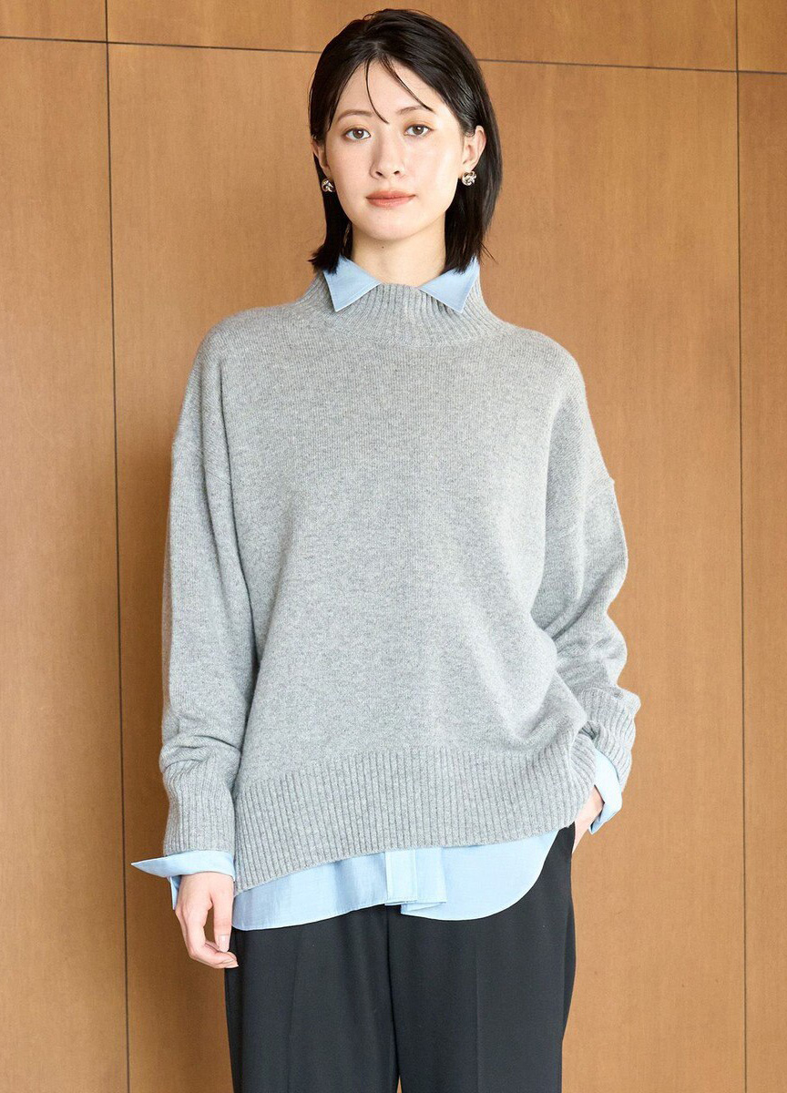 喀什米爾混紡高領毛衣